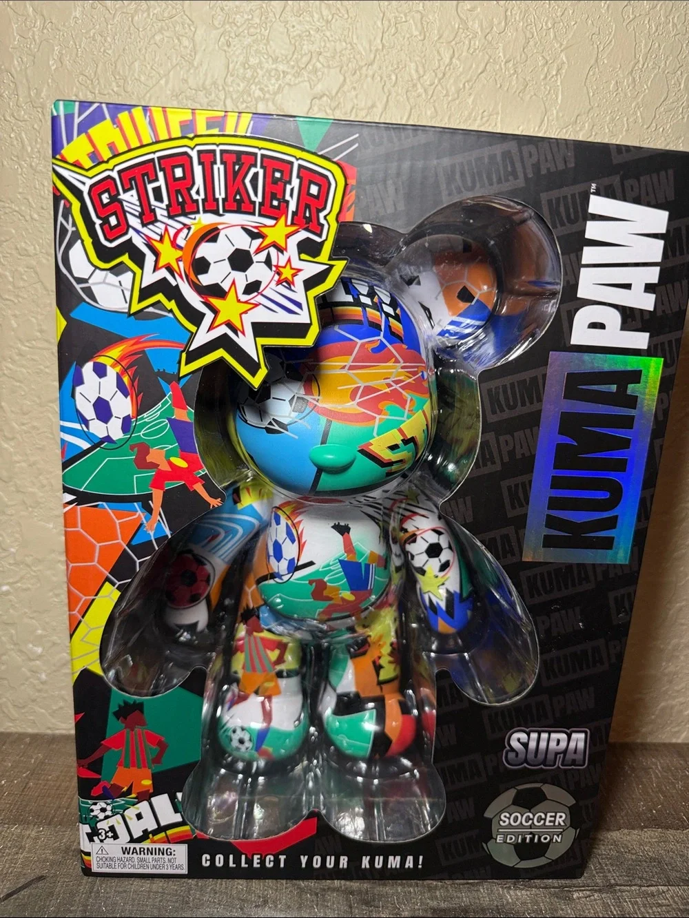 NEW! Kuma Paw 9.5” World Cup Soccer Edition Bear LOT of 3 Clutch Flair & Striker